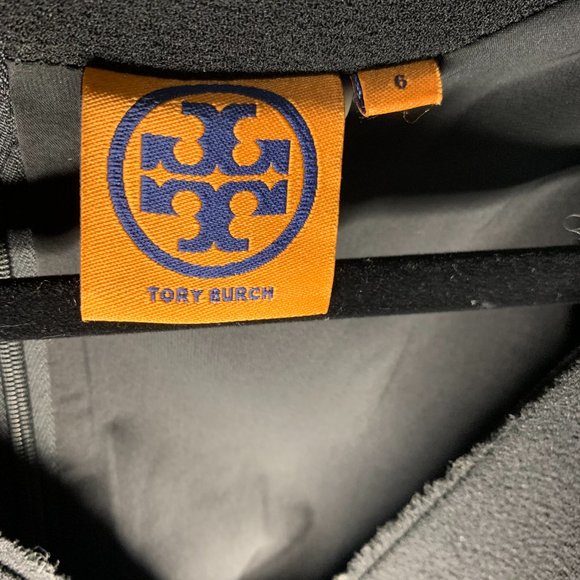 Tory Burch Black Asymmetric Peplum Dress - Picture 2 of 5